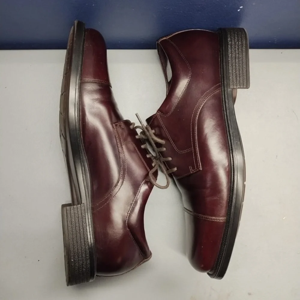 Rockport Ellingwood‎ Oxford Shoes Mens Size 11M Burgundy Leather Waterproof EUC